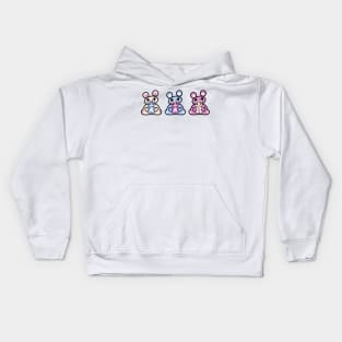 Three Chibis with Chibitos (Sitting) Kids Hoodie